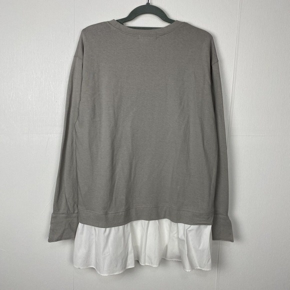 Anthropologie Eri + Ali NWT Taupe Long Sleeve Cotton Blouse Size Small. - Picture 4 of 11